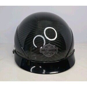 Harley Davidson Motorcycle Helmet Made with Kevlar w/Adj Chin Strap XS EUC